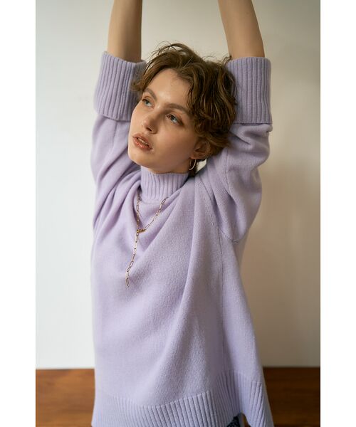 DESIGNWORKS / デザインワークス ニット・セーター | カシミヤ混バックダブルスリットモックネックプルオーバー | 詳細10