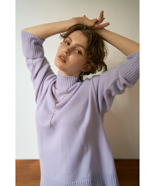 DESIGNWORKS / デザインワークス ニット・セーター | カシミヤ混バックダブルスリットモックネックプルオーバー | 詳細11