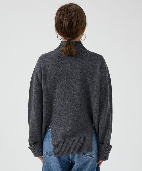 DESIGNWORKS / デザインワークス ニット・セーター | カシミヤ混バックダブルスリットモックネックプルオーバー | 詳細23