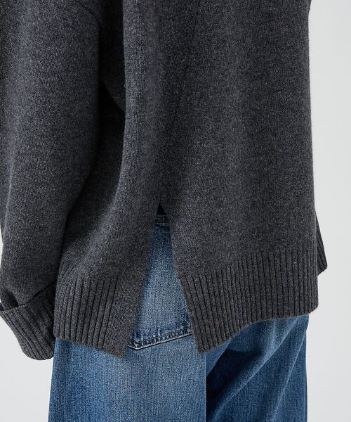 DESIGNWORKS / デザインワークス ニット・セーター | カシミヤ混バックダブルスリットモックネックプルオーバー | 詳細25