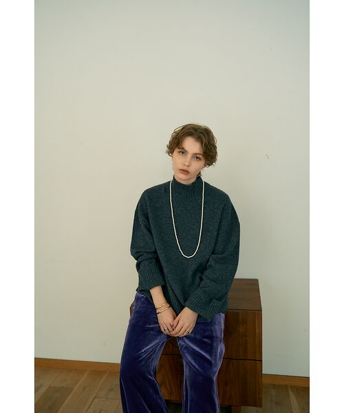 DESIGNWORKS / デザインワークス ニット・セーター | カシミヤ混バックダブルスリットモックネックプルオーバー | 詳細16