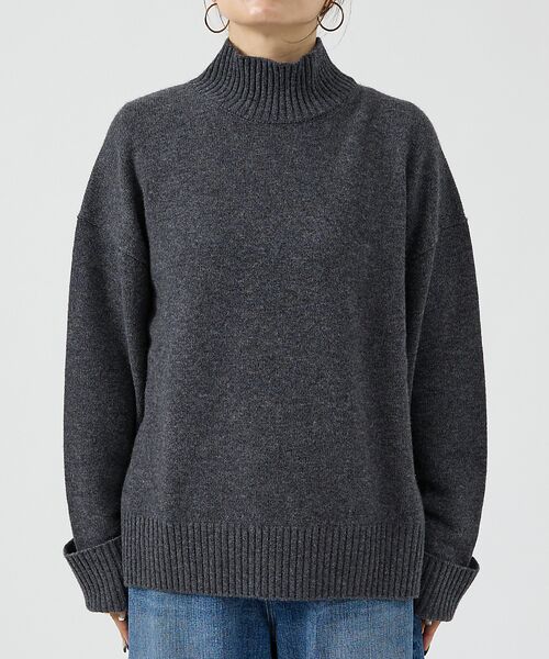 DESIGNWORKS / デザインワークス ニット・セーター | カシミヤ混バックダブルスリットモックネックプルオーバー | 詳細21