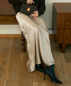 DESIGNWORKS / デザインワークス ロング・マキシ丈スカート | セミフレアサテンスカート