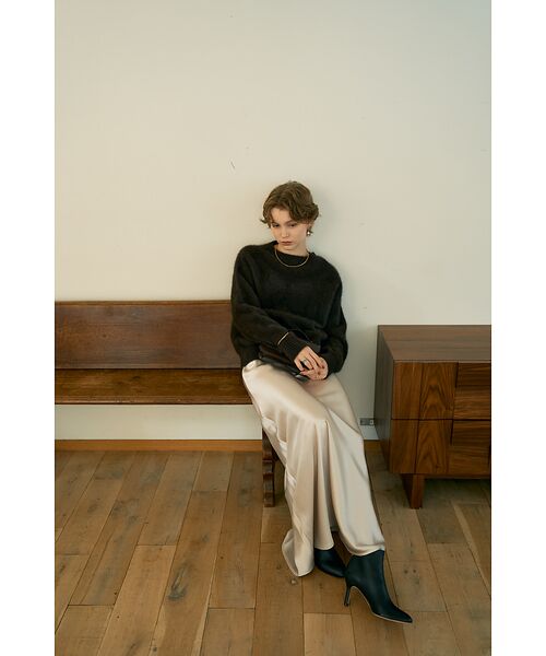 DESIGNWORKS / デザインワークス ロング・マキシ丈スカート | セミフレアサテンスカート | 詳細6