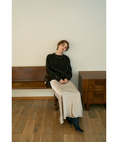 DESIGNWORKS / デザインワークス ロング・マキシ丈スカート | セミフレアサテンスカート | 詳細7