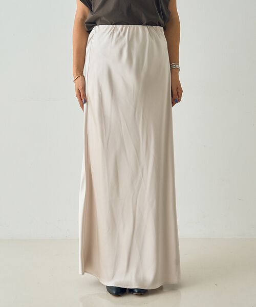 DESIGNWORKS / デザインワークス ロング・マキシ丈スカート | セミフレアサテンスカート | 詳細8