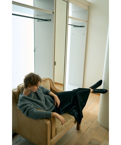 DESIGNWORKS / デザインワークス ロング・マキシ丈スカート | セミフレアサテンスカート | 詳細18