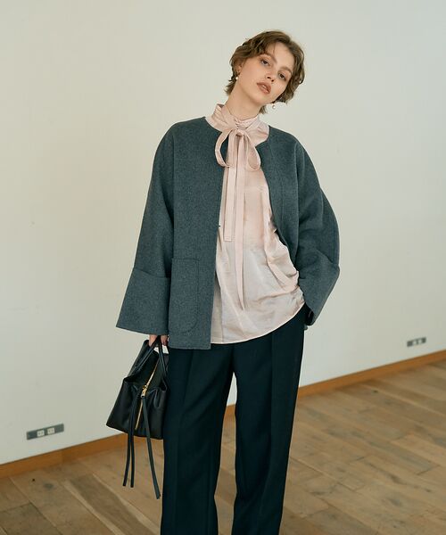 DESIGNWORKS / デザインワークス アウター | ダブルフェイスウールショートコート | 詳細10