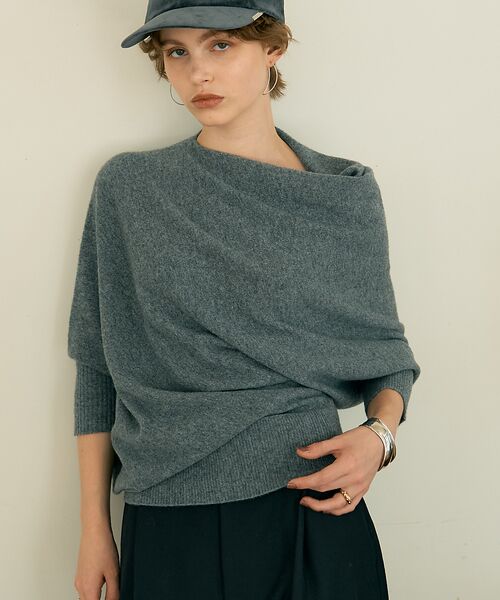 DESIGNWORKS / デザインワークス ニット・セーター | ウールホールガーメントアシメトリーニット | 詳細3