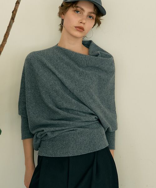 DESIGNWORKS / デザインワークス ニット・セーター | ウールホールガーメントアシメトリーニット | 詳細4