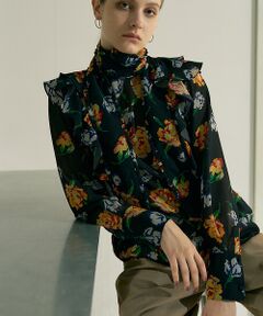 DESIGNWORKS / デザインワークス シャツ・ブラウス | 【セットアップ対応】フラワープリントリボン付きラッフルブラウス