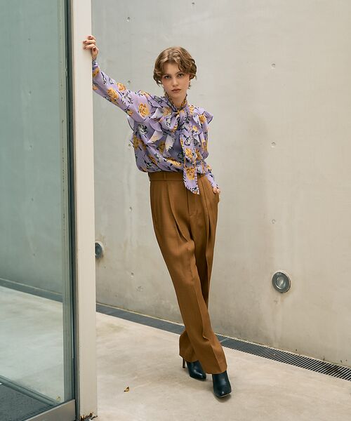 DESIGNWORKS / デザインワークス シャツ・ブラウス | 【セットアップ対応】フラワープリントリボン付きラッフルブラウス | 詳細3