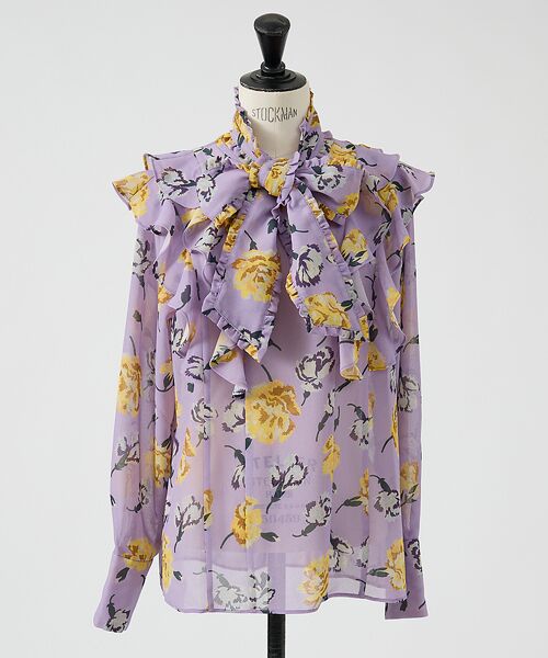 DESIGNWORKS / デザインワークス シャツ・ブラウス | 【セットアップ対応】フラワープリントリボン付きラッフルブラウス | 詳細5