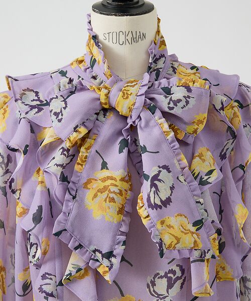 DESIGNWORKS / デザインワークス シャツ・ブラウス | 【セットアップ対応】フラワープリントリボン付きラッフルブラウス | 詳細9