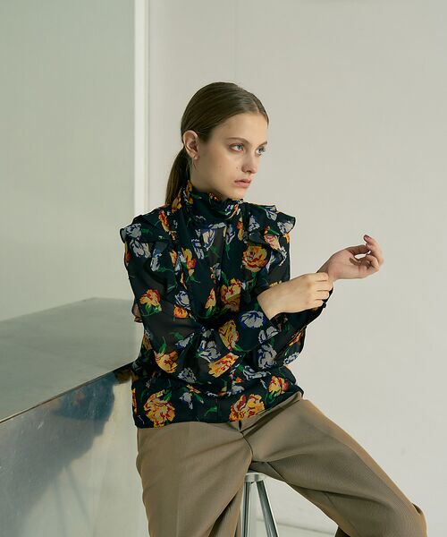 DESIGNWORKS / デザインワークス シャツ・ブラウス | 【セットアップ対応】フラワープリントリボン付きラッフルブラウス | 詳細19