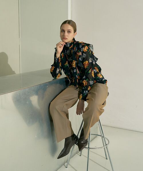 DESIGNWORKS / デザインワークス シャツ・ブラウス | 【セットアップ対応】フラワープリントリボン付きラッフルブラウス | 詳細21