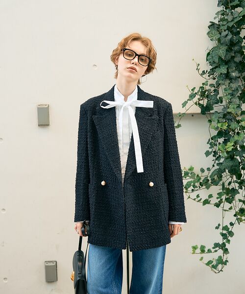 DESIGNWORKS / デザインワークス テーラードジャケット | ツィードテーラードパールボタンジャケット | 詳細1