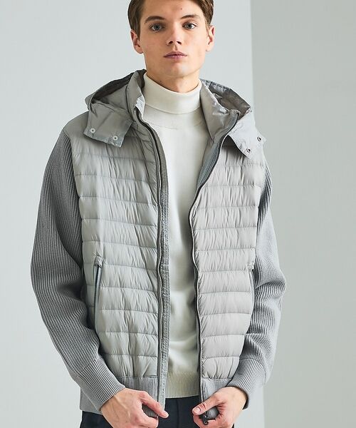 DESIGNWORKS / デザインワークス ダウンジャケット・ベスト | ニットコンビ ダウンフード タフタ ブルゾン | 詳細7