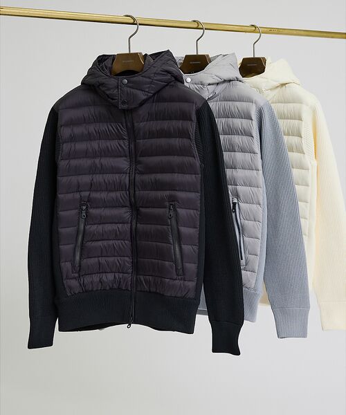 DESIGNWORKS / デザインワークス ダウンジャケット・ベスト | ニットコンビ　ダウンフード タフタ ブルゾン | 詳細4
