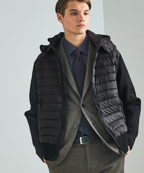 DESIGNWORKS / デザインワークス ダウンジャケット・ベスト | ニットコンビ ダウンフード タフタ ブルゾン | 詳細20