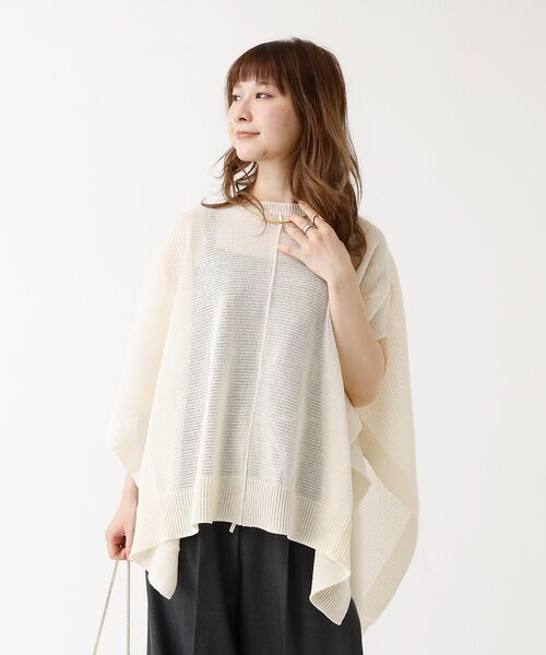 DESIGNWORKS / デザインワークス ニット・セーター | ポンチョ風シアーニットプルオーバー | 詳細1