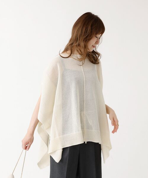 DESIGNWORKS / デザインワークス ニット・セーター | ポンチョ風シアーニットプルオーバー | 詳細2