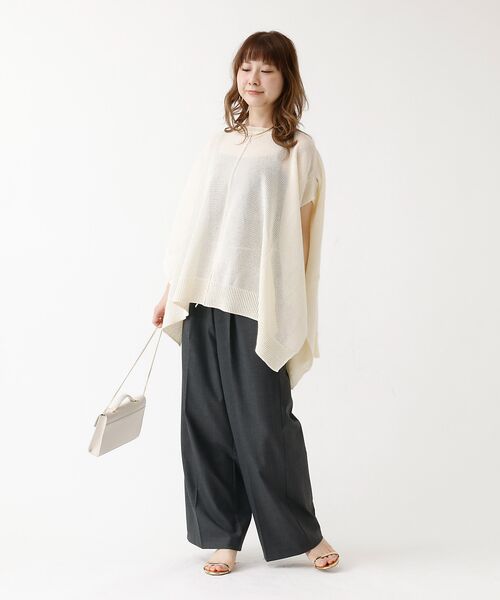 DESIGNWORKS / デザインワークス ニット・セーター | ポンチョ風シアーニットプルオーバー | 詳細4
