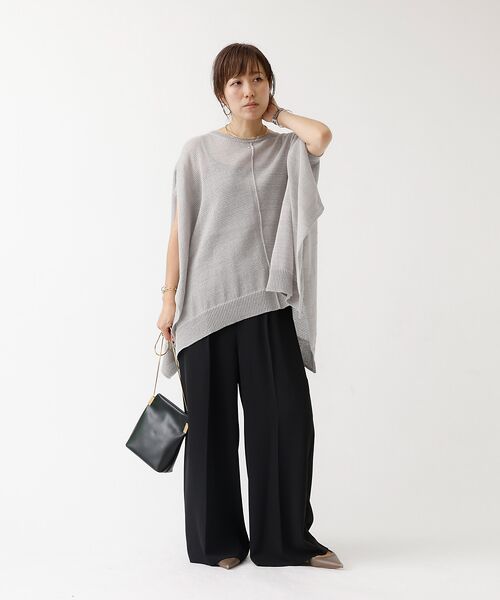 DESIGNWORKS / デザインワークス ニット・セーター | ポンチョ風シアーニットプルオーバー | 詳細14