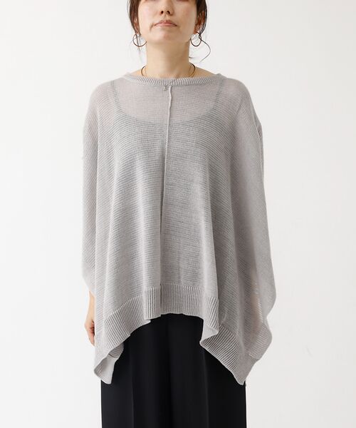 DESIGNWORKS / デザインワークス ニット・セーター | ポンチョ風シアーニットプルオーバー | 詳細15