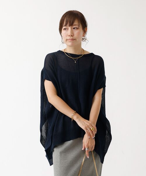 DESIGNWORKS / デザインワークス ニット・セーター | ポンチョ風シアーニットプルオーバー | 詳細22
