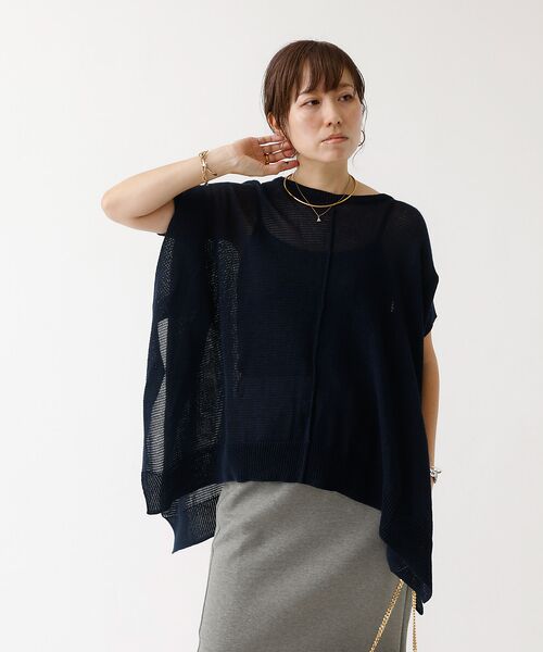 DESIGNWORKS / デザインワークス ニット・セーター | ポンチョ風シアーニットプルオーバー | 詳細23