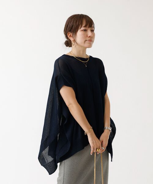 DESIGNWORKS / デザインワークス ニット・セーター | ポンチョ風シアーニットプルオーバー | 詳細24