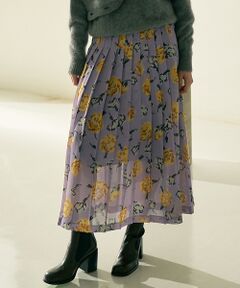 DESIGNWORKS / デザインワークス ロング・マキシ丈スカート | 【セットアップ対応】フラワープリントプリーツスカート