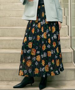 DESIGNWORKS / デザインワークス ロング・マキシ丈スカート | 【セットアップ対応】フラワープリントプリーツスカート