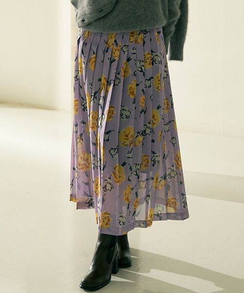 DESIGNWORKS / デザインワークス ロング・マキシ丈スカート | 【セットアップ対応】フラワープリントプリーツスカート | 詳細1