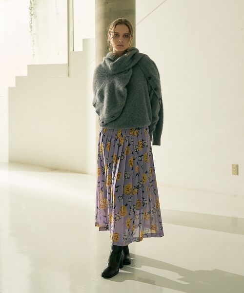 DESIGNWORKS / デザインワークス ロング・マキシ丈スカート | 【セットアップ対応】フラワープリントプリーツスカート | 詳細4