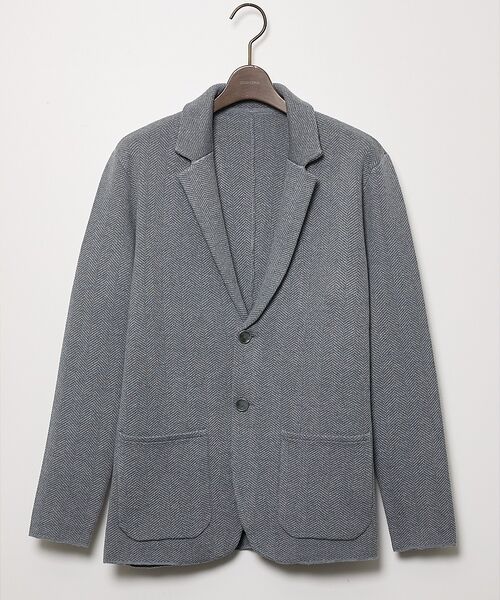 DESIGNWORKS / デザインワークス テーラードジャケット | 【セットアップ対応】ビックヘリンボン柄 ニットジャケット | 詳細2
