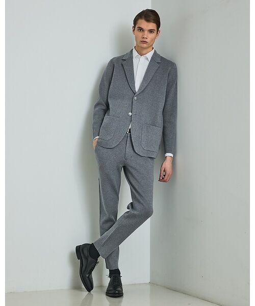 DESIGNWORKS / デザインワークス テーラードジャケット | 【セットアップ対応】ビックヘリンボン柄 ニットジャケット | 詳細4