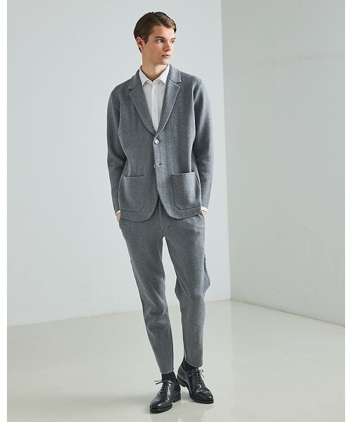 DESIGNWORKS / デザインワークス スラックス・ドレスパンツ | 【セットアップ対応】ビックヘリンボン柄 ニットスラックス | 詳細4