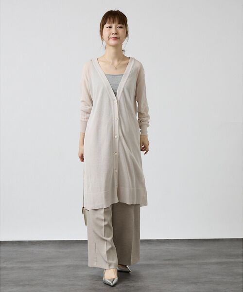 DESIGNWORKS / デザインワークス カーディガン・ボレロ | 麻混シアーロングカーディガン | 詳細2