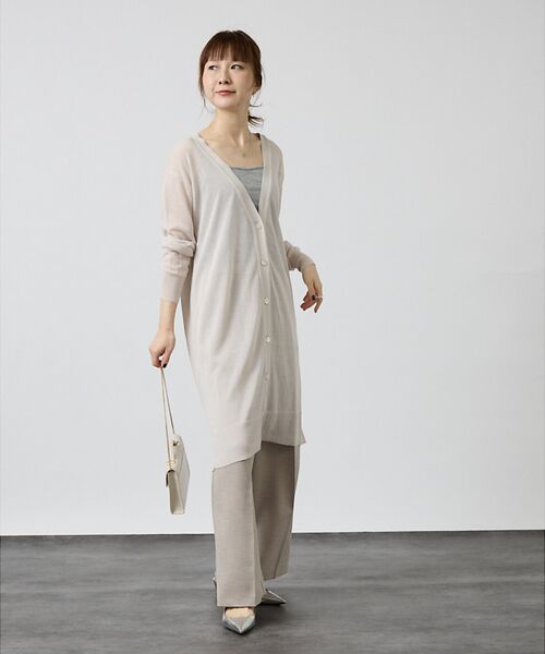 DESIGNWORKS / デザインワークス カーディガン・ボレロ | 麻混シアーロングカーディガン | 詳細3