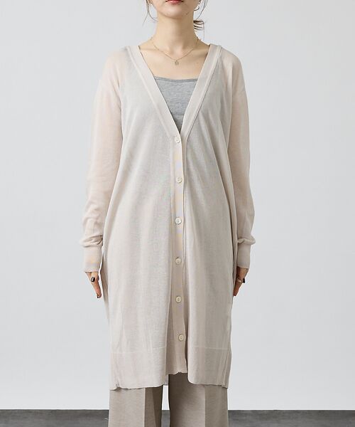 DESIGNWORKS / デザインワークス カーディガン・ボレロ | 麻混シアーロングカーディガン | 詳細4