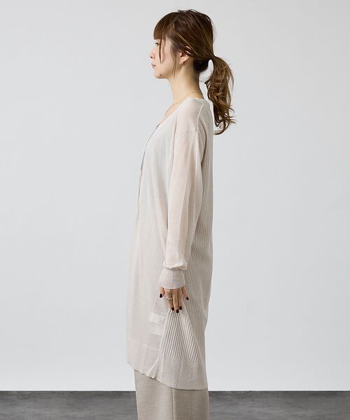 DESIGNWORKS / デザインワークス カーディガン・ボレロ | 麻混シアーロングカーディガン | 詳細7
