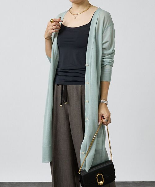 DESIGNWORKS / デザインワークス カーディガン・ボレロ | 麻混シアーロングカーディガン | 詳細10