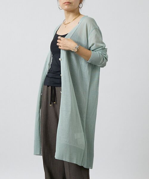DESIGNWORKS / デザインワークス カーディガン・ボレロ | 麻混シアーロングカーディガン | 詳細11