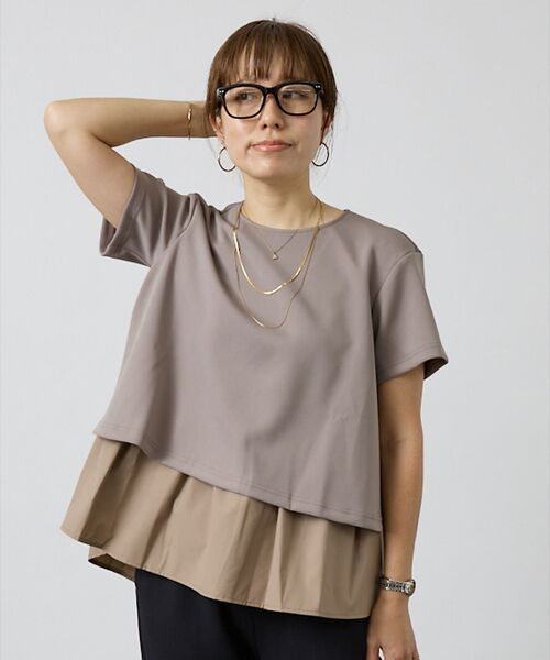 DESIGNWORKS / デザインワークス シャツ・ブラウス | 【セットアップ対応】後ろタフタペプラムプルオーバー | 詳細6