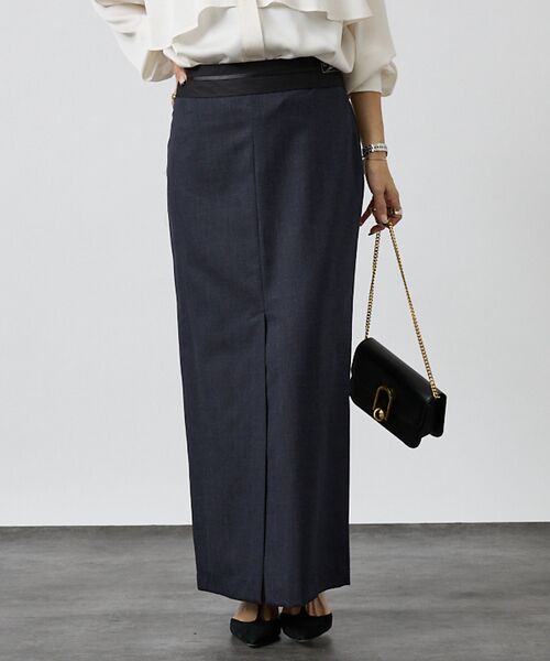 DESIGNWORKS / デザインワークス ロング・マキシ丈スカート | 【Erika Cavallini/エリカ・カヴァリーニ】ウール Iラインスカート | 詳細1