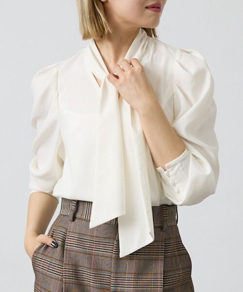 DESIGNWORKS / デザインワークス シャツ・ブラウス | バックサテンジョーゼットボウタイリボンブラウス【予約】 | 詳細2