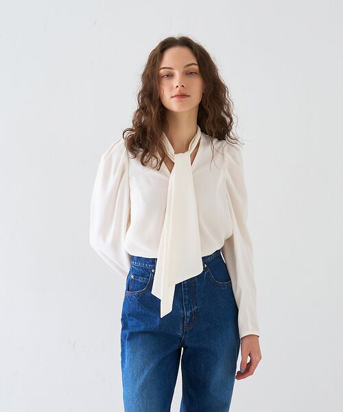 DESIGNWORKS / デザインワークス シャツ・ブラウス | バックサテンジョーゼットボウタイリボンブラウス | 詳細6