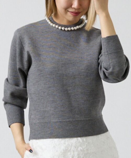 DESIGNWORKS / デザインワークス ニット・セーター | パール付きニットプルオーバー【予約】 | 詳細7